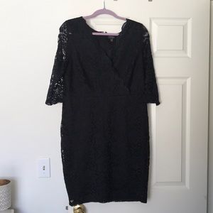 Short little black lace cocktail dress